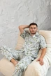 Шовкова чоловіча піжама BOBRAND принт долари - 2XL - зображення 5