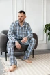 Чоловіча котонова піжама BOBRAND, колір блакитний - M - изображение 1