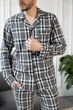Чоловіча котонова піжама BOBRAND, колір сірий - M - изображение 4