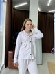 Жіноча велюрова піжама BOBRAND колір білий - S - изображение 5