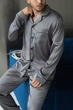 Чоловіча шовкова піжама BOBRAND у кольорі графіт - 2XL - зображення 4