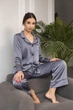 Жіноча піжама BOBRAND сорочка та штани, колір графіт - S - изображение 6