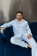 Чоловіча бавовняна піжама BOBRAND блакитного кольору - L - зображення 7