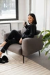 Жіноча велюрова піжама BOBRAND у чорному кольорі - S - изображение 5
