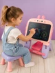 Мольберт розвивальний комплект дитячий дошка і стільчик, LCD дисплей (рожевий). - зображення 2