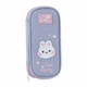 Пенал Kite Cute&Pretty "Зайченя" 21х8.5х5 см 1 відділення + органайзер прямокутний на блискавці блакитний з рожевим (K26-662-18) - зображення 1