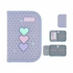 Пенал Kite Lovely "Цветные сердца" 20.5х14х4 см 1 отделение с 1 отворотом каркасный на молнии серый (K26-621-3) - изображение 2