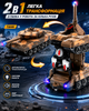 Танк-трансформер іграшковий на радіокеруванні AToys Battle-Robot 1:18 зі світловими та звуковими ефектами Коричневий - зображення 1
