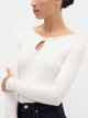Лонгслив длинный женский Gap 658351330 S Молочный (1159863862) - изображение 4