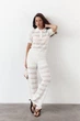 Белая женская футболка поло из вязаного трикотажа Santorini Knit Polo LiLove 445 M - изображение 4