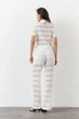 Белая женская футболка поло из вязаного трикотажа Santorini Knit Polo LiLove 445 M - изображение 5