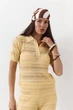 Женская желтая футболка поло из вязаного трикотажа Santorini Knit Polo LiLove 445 M - изображение 1