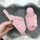 Тапочки женские меховые Белста розовые с открытым носком на тонкой подошве 37р (24 см) 8293 - изображение 4