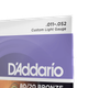 Струни для акустичної гітари DʼADDARIO EJ13 80/20 Bronze Custom Light (11-52) - зображення 4