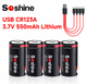 Акумулятор Soshine USB CR123A (16340) 3.7V 550 mAh Li-Ion, набір 4 шт., літієві акумулятори з USB Type-C заряджанням - зображення 1