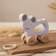 Деревянная игрушка-каталка на веревочке Мышка Trixie Baby (5400858365255) - изображение 3