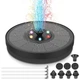 Садовый плавающий фонтан с разноцветной подсветкой RGB на солнечной батарее с насосом и насадками - изображение 2