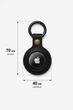 Кожаный чехол для Apple AirTag с кольцом для ключей, натуральная кожа, черный - изображение 3