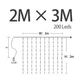 Светодиодная гирлянда USB штора, медная нить, теплый белый, 2x3м, 200LED, БЕЗ КРЮЧКОВ, 8 режимов, с пультом - изображение 2