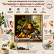 Набор для вышивки крестом JOZYSH "Натюрморт с фруктами и серебром" 14CT, 40x40 см, канва Аида с нанесенным рисунком - изображение 2