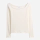 Лонгслів довгий жіночий Gap 916654044 XL Молочний (1159860843) - зображення 5