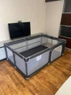 Детский складной игровой манеж с москитной сеткой и усиленными опорами 180×120 см серый - изображение 2