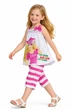 Летний костюм для девочки Barbie Onpa 4606 белый с розовым 104-110 - изображение 2
