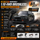 Радиоуправляемая машинка HNR H9803 WEREWOLF 1:10 4WD Brushless до 85 км/ч, дрифт, RC авто с гироскопом, Hobbywing, аккумулятор - изображение 2