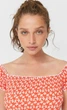 Топ Stradivarius червоний в білі візерунки QMTHH824 M - изображение 3