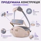 Эргономичный хипсит-переноска со страховочным ремнем безопасности, (от 3 до 36 мес, до 15 кг) бежевый - изображение 3