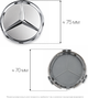 Комплект автомобильных колпаков (заглушек) на литые диски Mercedes-Benz 75/70 мм 2 шт Silver (RCS0027) - изображение 2