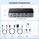 KVM-перемикач Ugreen HDMI KVM Switch 2 Monitors 2 Computers 4K@60Hz, 4 Port USB Grey (AK500) - зображення 9