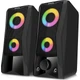 Акустична система REAL-EL S-107 2.0 6 Вт RGB mini Jack 3.5 mm Black - зображення 1