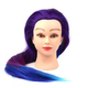 Голова учебная цветная с искусственными волосами GLV-ET, Light purple-dark purple-light blue-dark blue - изображение 1