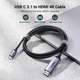 Кабель переходник UGREEN MM142 USB Type-C для HDMI 4K Ultra HD (4K@60Hz; 1080P@144Hz) Aluminium Black 1.5m (50570) - изображение 3