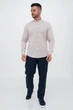 Рубашка лен стойка Trend Collection U02-152 бежевый L - изображение 5