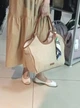 Сумка жіноча David Jones бежева таут плетена на двох ручках CM8240 Beige - зображення 2