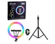 Кольцевая лампа RGB LED 36 см с держателями для смартфонов и Bluetooth пультом для фото и видео съемки - зображення 1