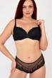 Комплект белья: кружевной бюстгальтер push-up и трусики 9420 Balaloum черный 90D/2XL - изображение 1