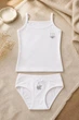 Дитячий комплект білизни для дівчаток майка та трусики Baykar р 2 110-116 см 3-4 роки Арт. 4108-01-5100 білий - зображення 2