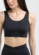Жіночий безшовний топ з ефектом бра Giulia SPORT TOP BRA EFFECT S/M Black, спортивний з мікрофібри, широкі бретелі - зображення 4