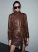 Пальто Shein sz25090838298257950 XL коричневое (100012225) - изображение 3
