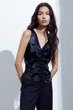 Атласний топ H&M 1175402002c63 XL чорний (100011574) - зображення 3