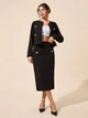 Комплект (жакет + юбка) Shein sz2409307089819338 M черный (100012211) - изображение 6