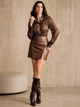 Блуза Shein sz25080852771332414 XL коричневая (100012121) - изображение 5