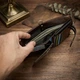 Универсальный вертикальный кошелек для мужчин Vintage из натуральной кожи темно-коричневого цвета (bg146fash82) - изображение 4