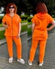 Костюм женский летний спортивный з капюшоном двонитка цвет оранжевый размер 60-62 - изображение 4