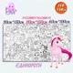 Гигантская раскраска Единороги - развивающая раскраска для детей 110*150см - изображение 5