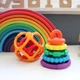 Silikonowa piramidka-gryzak Jellystone Designs Tęcza 5 kółek (9343900002578) - obraz 5