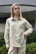 Льняная рубашка женская Beige 4XL - изображение 1